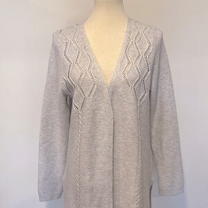 Northern reflections, knitted, open cardigan, like new medium, greyish blue